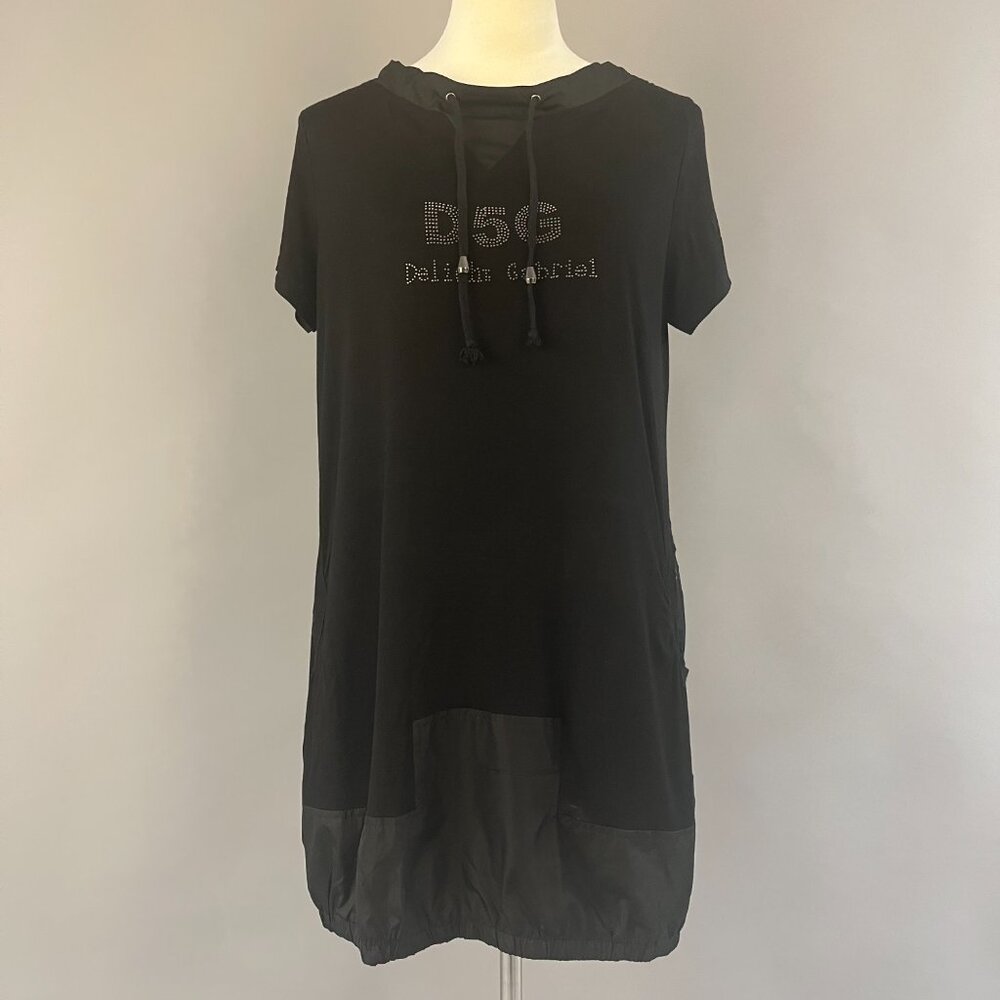 Women's Casual Loose Short Sleeve Top In Black Size XS